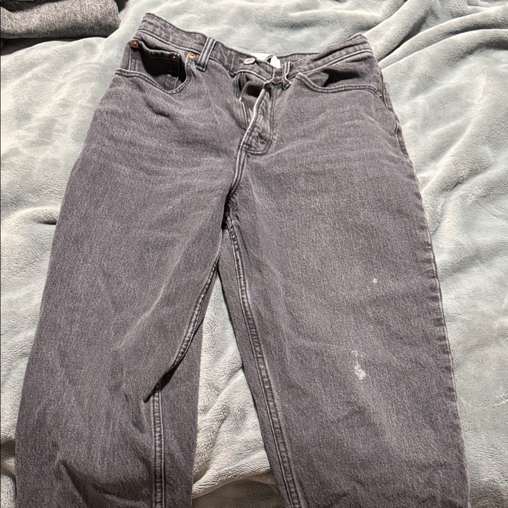 Abercrombie & Fitch Women's Straight Leg Jeans — Washed Black